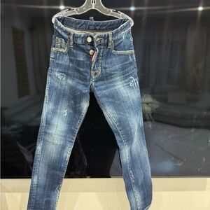 DSQUARED2 Blue Skinny Jeans with Natural Fading